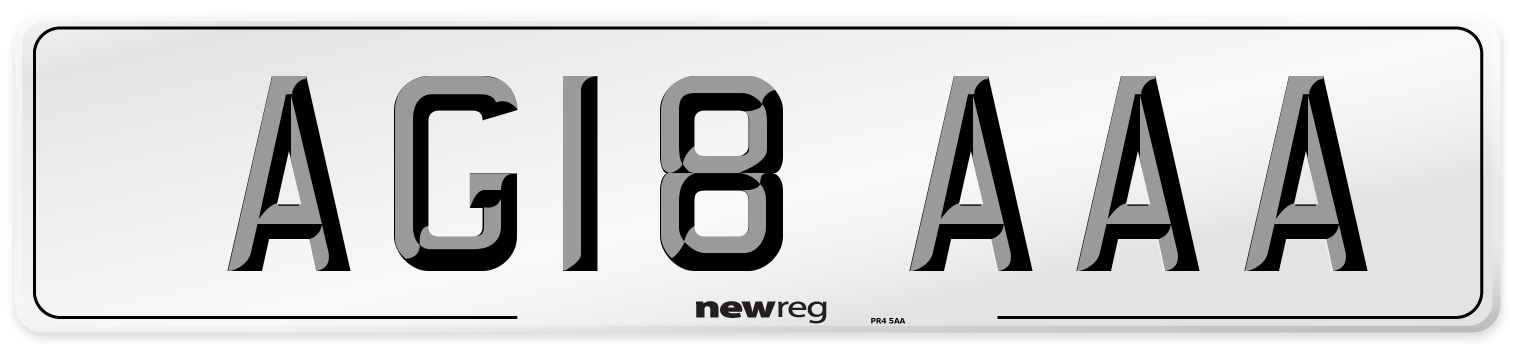 AG18 AAA Number Plate from New Reg